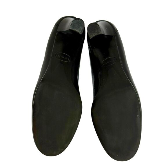 Naturalizer 8.5 Black Penny Loafer Leather Mid Heel Height Chunky Pumps Business - Picture 5 of 11